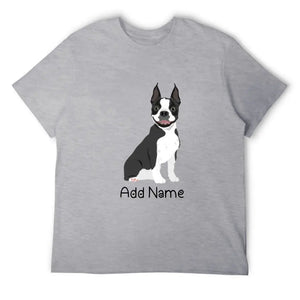 Personalized Boston Terrier Dad Cotton T Shirt-Apparel-Apparel, Boston Terrier, Dog Dad Gifts, Personalized, Shirt, T Shirt-Men's Cotton T Shirt-Gray-Medium-19