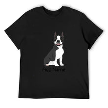 Load image into Gallery viewer, Personalized Boston Terrier Dad Cotton T Shirt-Apparel-Apparel, Boston Terrier, Dog Dad Gifts, Personalized, Shirt, T Shirt-Men&#39;s Cotton T Shirt-Black-Medium-9