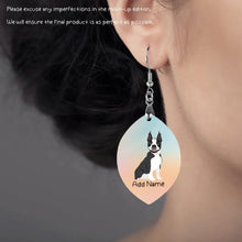 Load image into Gallery viewer, Personalized Boston Terrier Dog Mom Earrings-Dog Themed Jewellery-Boston Terrier-Personalized Dog Mom Earrings-Oval-One Size-3