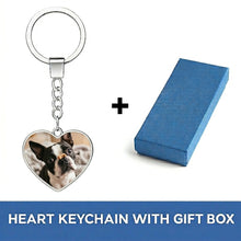 Load image into Gallery viewer, Personalized Boston Terrier Keychain – Heart Shaped – Double-Sided Glass-Key Chain-Accessories,Boston Terrier,Keychain,Upload Photo-3