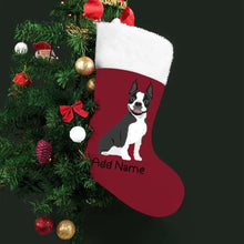 Load image into Gallery viewer, Personalized Boston Terrier Large Christmas Stocking-Christmas Ornament-Boston Terrier, Christmas, Home Decor, Personalized-Large Christmas Stocking-Christmas Red-One Size-2