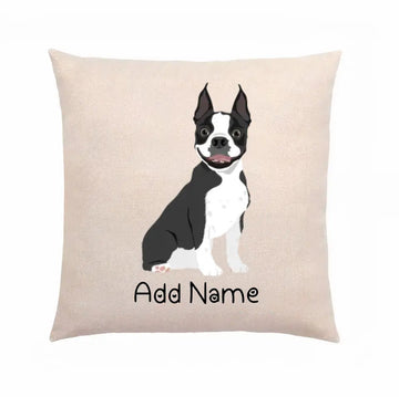 Personalized Boston Terrier Linen Pillowcase-Home Decor-Boston Terrier, Dog Dad Gifts, Dog Mom Gifts, Home Decor, Personalized, Pillows-Linen Pillow Case-Cotton-Linen-12"x12"-2