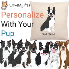 Load image into Gallery viewer, Personalized Boston Terrier Linen Pillowcase-Linen Pillow Case-Cotton-Linen-16"x16"