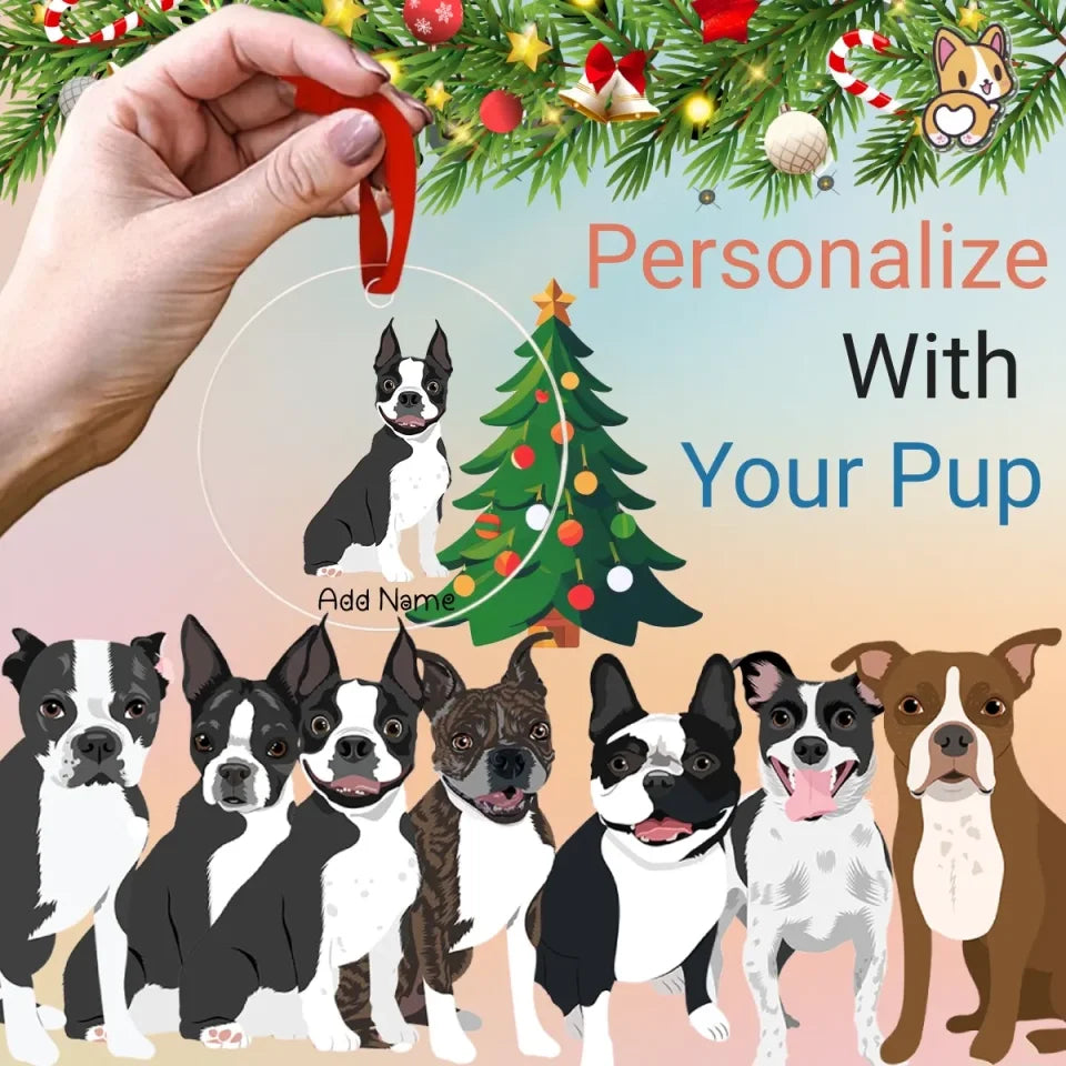 Boston-terrier christmas-tree-ornament-multi