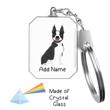 Load image into Gallery viewer, Personalized Boston Terrier Love Crystal Glass Keychain-Accessories-Boston Terrier-Crystal Keychain-Glass Crystal-One Size-2