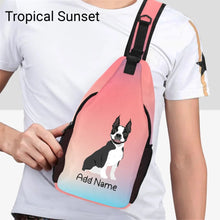 Load image into Gallery viewer, Personalized Boston Terrier Love Unisex Sling Bag Backpack-Accessories-Boston Terrier-Unisex Sling Bag Backpack-Tropical Sunset-One Size-19