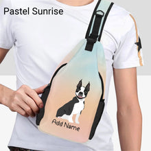 Load image into Gallery viewer, Personalized Boston Terrier Love Unisex Sling Bag Backpack-Accessories-Boston Terrier-Unisex Sling Bag Backpack-Pastel Sunrise-One Size-21