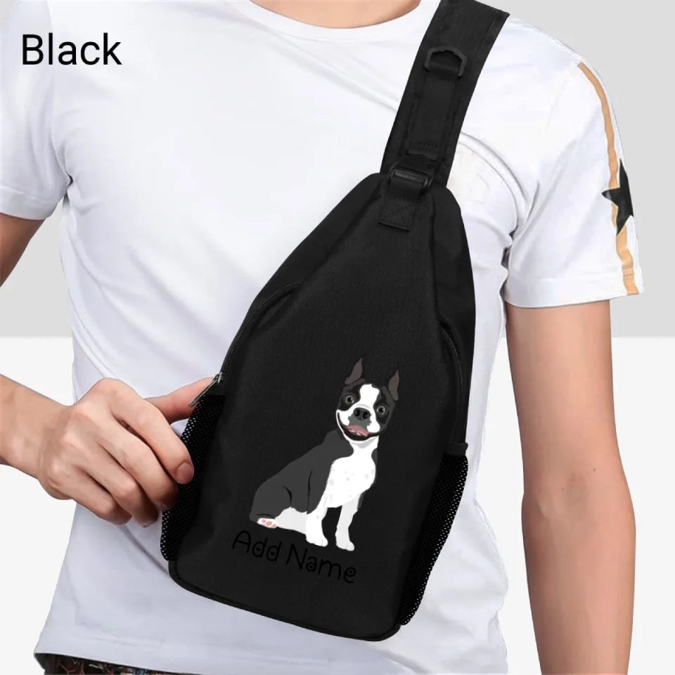 Personalized Boston Terrier Love Unisex Sling Bag Backpack-Accessories-Boston Terrier-Unisex Sling Bag Backpack-Black-One Size-2