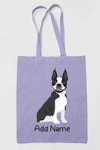 Load image into Gallery viewer, Personalized Boston Terrier Love Zippered Tote Bag-Accessories-Accessories, Bags, Boston Terrier, Dog Mom Gifts, Personalized-Zippered Tote Bag-Pastel Purple-Classic-2