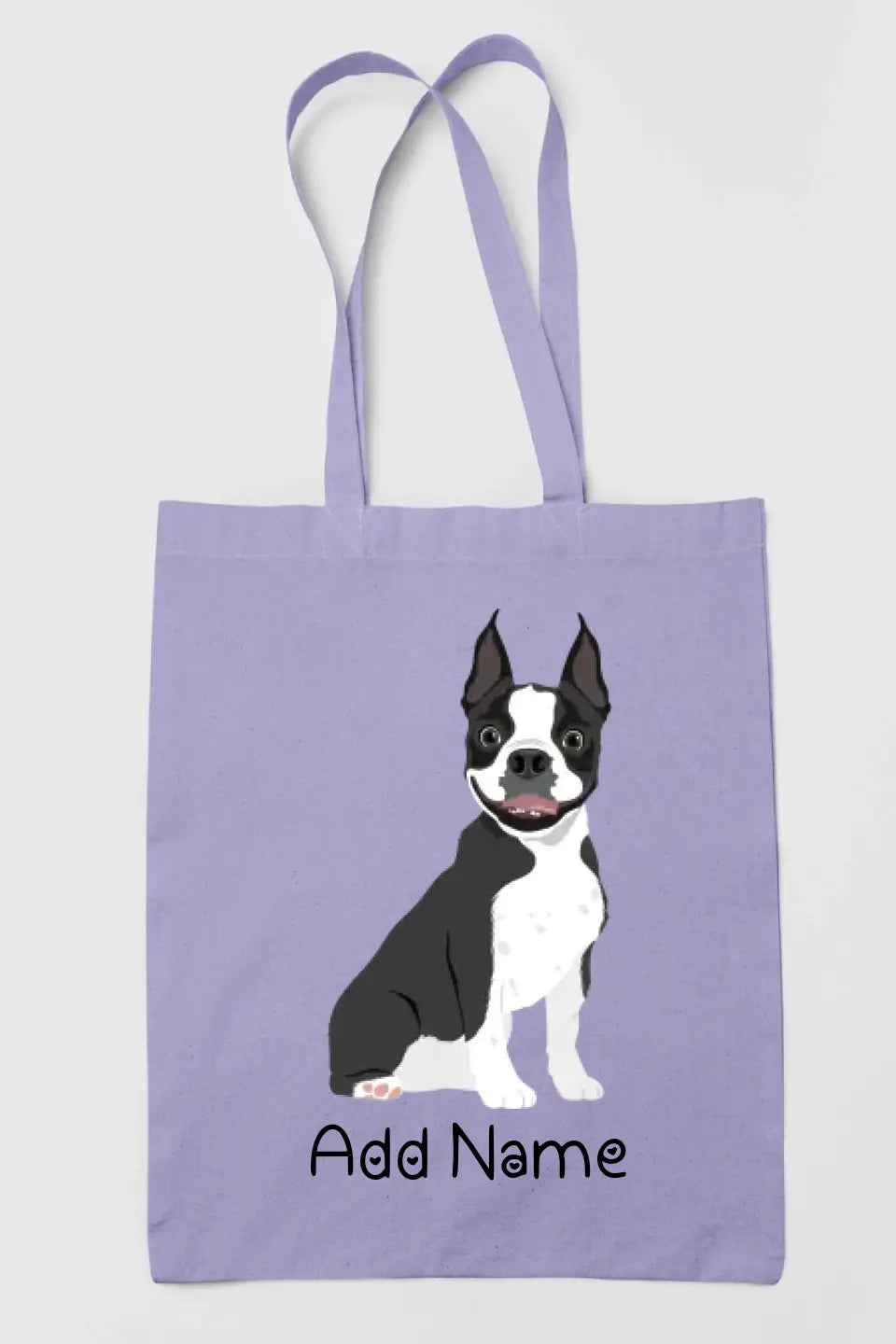 Personalized Boston Terrier Love Zippered Tote Bag-Accessories-Accessories, Bags, Boston Terrier, Dog Mom Gifts, Personalized-Zippered Tote Bag-Pastel Purple-Classic-2