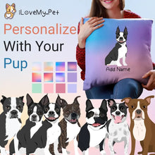 Load image into Gallery viewer, Personalized Boston Terrier Soft Plush Pillowcase-Home Decor-Boston Terrier, Dog Dad Gifts, Dog Mom Gifts, Home Decor, Personalized, Pillows-1