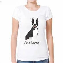 Load image into Gallery viewer, Personalized Boston Terrier T Shirt for Women-Customizer-Apparel, Boston Terrier, Dog Mom Gifts, Personalized, Shirt, T Shirt-Modal T-Shirts-White-Small-2