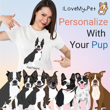 Load image into Gallery viewer, Personalized Boston Terrier T Shirt for Women-Customizer-Apparel, Boston Terrier, Dog Mom Gifts, Personalized, Shirt, T Shirt-1