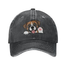 Load image into Gallery viewer, Personalized Boxer Baseball Cap - Waving Boxer Design - Match Your Dog's Coat Color-Hats &amp; Caps-Accessories,Baseball Caps,Boxer,Dog Dad Gifts,Dog Mom Gifts-Black-One Size-2