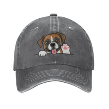 Load image into Gallery viewer, Personalized Boxer Baseball Cap - Waving Boxer Design - Match Your Dog's Coat Color-Hats &amp; Caps-Accessories,Baseball Caps,Boxer,Dog Dad Gifts,Dog Mom Gifts-Deep Heather-One Size-3