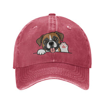 Load image into Gallery viewer, Personalized Boxer Baseball Cap - Waving Boxer Design - Match Your Dog's Coat Color-Hats &amp; Caps-Accessories,Baseball Caps,Boxer,Dog Dad Gifts,Dog Mom Gifts-Red-One Size-1