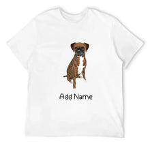 Load image into Gallery viewer, Personalized Boxer Dog Dad Cotton T Shirt-Apparel-Apparel, Boxer, Dog Dad Gifts, Personalized, Shirt, T Shirt-Men&#39;s Cotton T Shirt-White-Medium-10