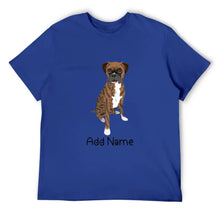 Load image into Gallery viewer, Personalized Boxer Dog Dad Cotton T Shirt-Apparel-Apparel, Boxer, Dog Dad Gifts, Personalized, Shirt, T Shirt-Men&#39;s Cotton T Shirt-Blue-Medium-11