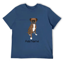 Load image into Gallery viewer, Personalized Boxer Dog Dad Cotton T Shirt-Apparel-Apparel, Boxer, Dog Dad Gifts, Personalized, Shirt, T Shirt-Men&#39;s Cotton T Shirt-Navy Blue-Medium-12