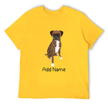 Load image into Gallery viewer, Personalized Boxer Dog Dad Cotton T Shirt-Apparel-Apparel, Boxer, Dog Dad Gifts, Personalized, Shirt, T Shirt-Men&#39;s Cotton T Shirt-Yellow-Medium-13