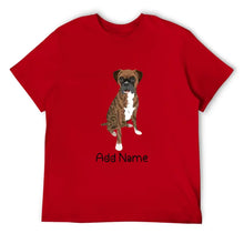 Load image into Gallery viewer, Personalized Boxer Dog Dad Cotton T Shirt-Apparel-Apparel, Boxer, Dog Dad Gifts, Personalized, Shirt, T Shirt-Men&#39;s Cotton T Shirt-Red-Medium-14