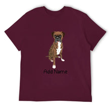 Load image into Gallery viewer, Personalized Boxer Dog Dad Cotton T Shirt-Apparel-Apparel, Boxer, Dog Dad Gifts, Personalized, Shirt, T Shirt-Men&#39;s Cotton T Shirt-Maroon-Medium-15