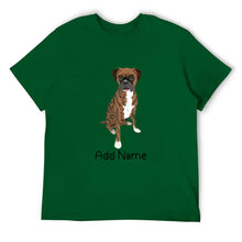 Load image into Gallery viewer, Personalized Boxer Dog Dad Cotton T Shirt-Apparel-Apparel, Boxer, Dog Dad Gifts, Personalized, Shirt, T Shirt-Men&#39;s Cotton T Shirt-Green-Medium-16