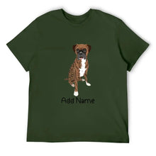 Load image into Gallery viewer, Personalized Boxer Dog Dad Cotton T Shirt-Apparel-Apparel, Boxer, Dog Dad Gifts, Personalized, Shirt, T Shirt-Men&#39;s Cotton T Shirt-Army Green-Medium-17