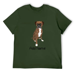 Personalized Boxer Dog Dad Cotton T Shirt-Apparel-Apparel, Boxer, Dog Dad Gifts, Personalized, Shirt, T Shirt-Men's Cotton T Shirt-Army Green-Medium-17