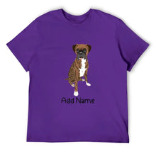 Load image into Gallery viewer, Personalized Boxer Dog Dad Cotton T Shirt-Apparel-Apparel, Boxer, Dog Dad Gifts, Personalized, Shirt, T Shirt-Men&#39;s Cotton T Shirt-Purple-Medium-18