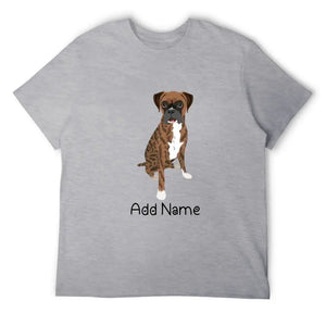 Personalized Boxer Dog Dad Cotton T Shirt-Apparel-Apparel, Boxer, Dog Dad Gifts, Personalized, Shirt, T Shirt-Men's Cotton T Shirt-Gray-Medium-19