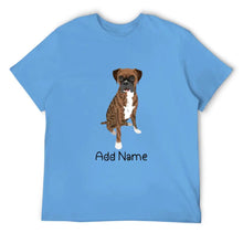 Load image into Gallery viewer, Personalized Boxer Dog Dad Cotton T Shirt-Apparel-Apparel, Boxer, Dog Dad Gifts, Personalized, Shirt, T Shirt-Men&#39;s Cotton T Shirt-Sky Blue-Medium-2