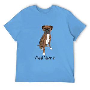 Personalized Boxer Dog Dad Cotton T Shirt-Apparel-Apparel, Boxer, Dog Dad Gifts, Personalized, Shirt, T Shirt-Men's Cotton T Shirt-Sky Blue-Medium-2