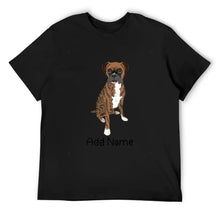 Load image into Gallery viewer, Personalized Boxer Dog Dad Cotton T Shirt-Apparel-Apparel, Boxer, Dog Dad Gifts, Personalized, Shirt, T Shirt-Men&#39;s Cotton T Shirt-Black-Medium-9