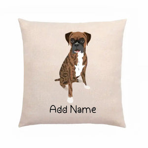 Personalized Boxer Dog Linen Pillowcase-Home Decor-Boxer, Dog Dad Gifts, Dog Mom Gifts, Home Decor, Personalized, Pillows-Linen Pillow Case-Cotton-Linen-12"x12"-2