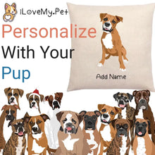 Load image into Gallery viewer, Personalized Boxer Dog Linen Pillowcase-Linen Pillow Case-Cotton-Linen-16"x16"