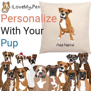 Personalized Boxer Dog Linen Pillowcase-Home Decor-Boxer, Dog Dad Gifts, Dog Mom Gifts, Home Decor, Personalized, Pillows-1