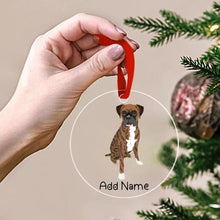 Load image into Gallery viewer, Personalized Boxer Dog Love Christmas Tree Ornaments-Christmas Ornament-Boxer, Christmas, Personalized-Christmas Tree Ornaments-Transparent-3.5&quot; or 8.9 cm-2