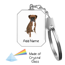 Load image into Gallery viewer, Personalized Boxer Dog Love Crystal Glass Keychain-Accessories-Boxer-Crystal Keychain-Glass Crystal-One Size-2