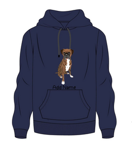 Personalized Boxer Dog Love Men's Warm Hoodie Sweatshirt-Apparel-Apparel, Boxer, Dog Dad Gifts, Hoodie, Personalized, Sweatshirt-Men's Warm Hoodie Sweatshirt-Navy Blue-S-2