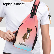 Load image into Gallery viewer, Personalized Boxer Dog Love Unisex Sling Bag Backpack-Accessories-Boxer-Unisex Sling Bag Backpack-Tropical Sunset-One Size-19