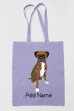 Load image into Gallery viewer, Personalized Boxer Dog Love Zippered Tote Bag-Accessories-Accessories, Bags, Boxer, Dog Mom Gifts, Personalized-Zippered Tote Bag-Pastel Purple-Classic-2