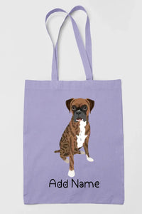 Personalized Boxer Dog Love Zippered Tote Bag-Accessories-Accessories, Bags, Boxer, Dog Mom Gifts, Personalized-Zippered Tote Bag-Pastel Purple-Classic-2