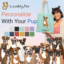 Load image into Gallery viewer, Personalized Boxer Dog Love Zippered Tote Bag-Accessories-Accessories, Bags, Boxer, Dog Mom Gifts, Personalized-1