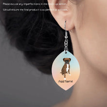 Load image into Gallery viewer, Personalized Boxer Dog Mom Earrings-Dog Themed Jewellery-Boxer-Personalized Dog Mom Earrings-Oval-One Size-3