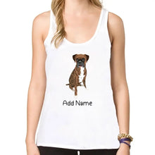 Load image into Gallery viewer, Personalized Boxer Dog Mom Yoga Tank Top-Shirts &amp; Tops-Apparel, Boxer, Dog Mom Gifts, Shirt, T Shirt-Yoga Tank Top-White-L - Fitting-2