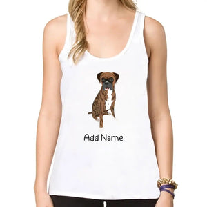 Personalized Boxer Dog Mom Yoga Tank Top-Shirts & Tops-Apparel, Boxer, Dog Mom Gifts, Shirt, T Shirt-Yoga Tank Top-White-L - Fitting-2