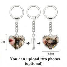 Load image into Gallery viewer, Personalized Boxer Keychain – Heart Shaped – Double-Sided Glass-Key Chain-Accessories,Keychain,Upload Photo-2