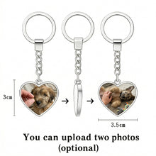 Load image into Gallery viewer, Personalized Briard Keychain – Heart Shaped – Double-Sided Glass-Key Chain-Accessories,Briard,Keychain,Upload Photo-2