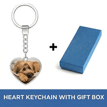 Load image into Gallery viewer, Personalized Briard Keychain – Heart Shaped – Double-Sided Glass-Key Chain-Accessories,Briard,Keychain,Upload Photo-3